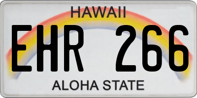 HI license plate EHR266