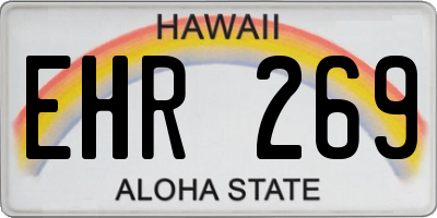 HI license plate EHR269