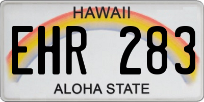HI license plate EHR283