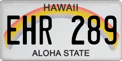 HI license plate EHR289
