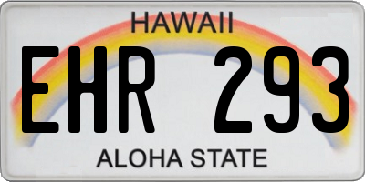 HI license plate EHR293