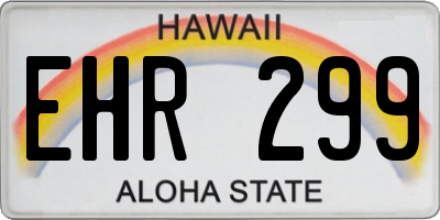 HI license plate EHR299