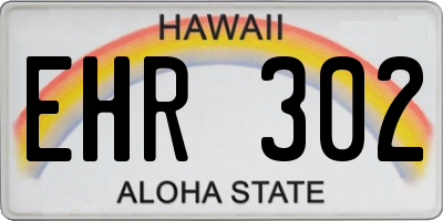 HI license plate EHR302
