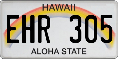 HI license plate EHR305