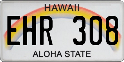 HI license plate EHR308