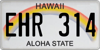 HI license plate EHR314