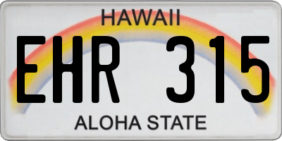HI license plate EHR315