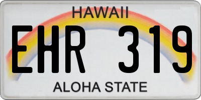 HI license plate EHR319