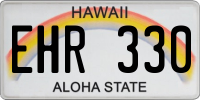 HI license plate EHR330