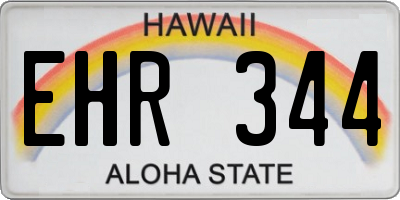 HI license plate EHR344