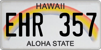 HI license plate EHR357