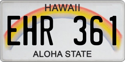 HI license plate EHR361