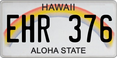 HI license plate EHR376