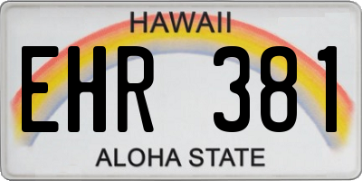 HI license plate EHR381