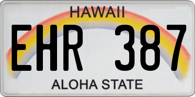 HI license plate EHR387