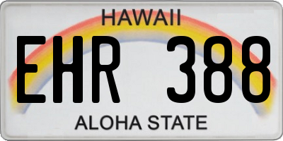 HI license plate EHR388