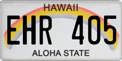 HI license plate EHR405