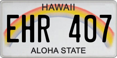 HI license plate EHR407