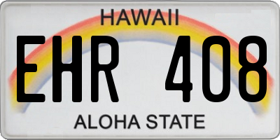 HI license plate EHR408