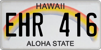 HI license plate EHR416