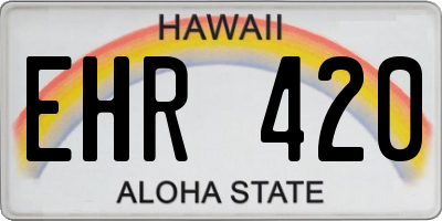 HI license plate EHR420
