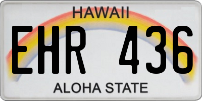 HI license plate EHR436