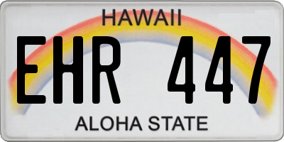 HI license plate EHR447