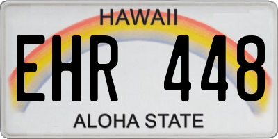 HI license plate EHR448