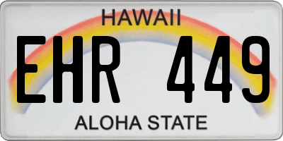 HI license plate EHR449