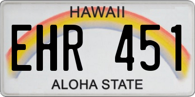 HI license plate EHR451