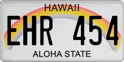 HI license plate EHR454