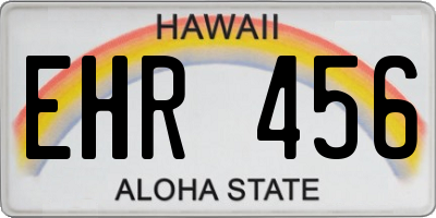 HI license plate EHR456