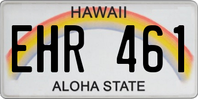 HI license plate EHR461