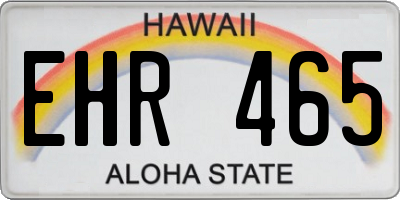 HI license plate EHR465
