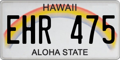HI license plate EHR475