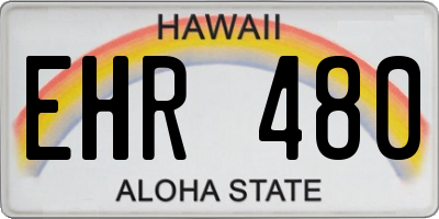 HI license plate EHR480