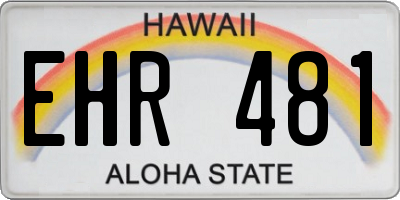 HI license plate EHR481