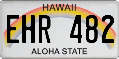 HI license plate EHR482