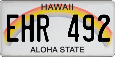 HI license plate EHR492