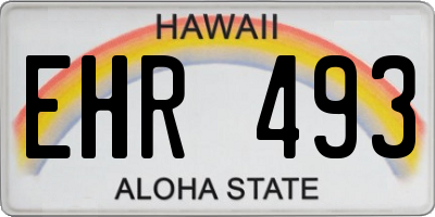 HI license plate EHR493