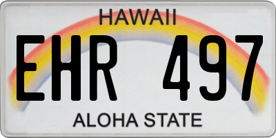 HI license plate EHR497