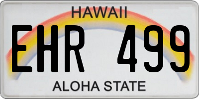 HI license plate EHR499