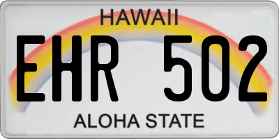 HI license plate EHR502