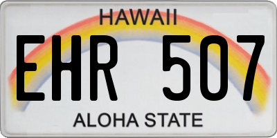 HI license plate EHR507