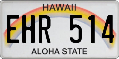 HI license plate EHR514