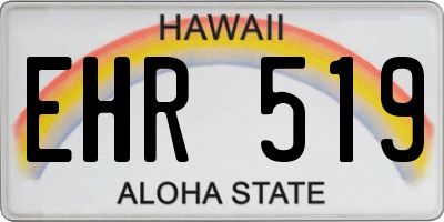 HI license plate EHR519