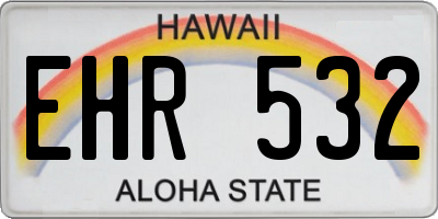 HI license plate EHR532