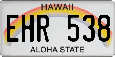 HI license plate EHR538