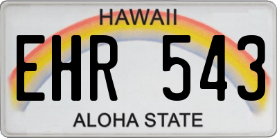 HI license plate EHR543