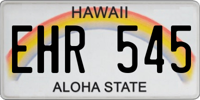 HI license plate EHR545